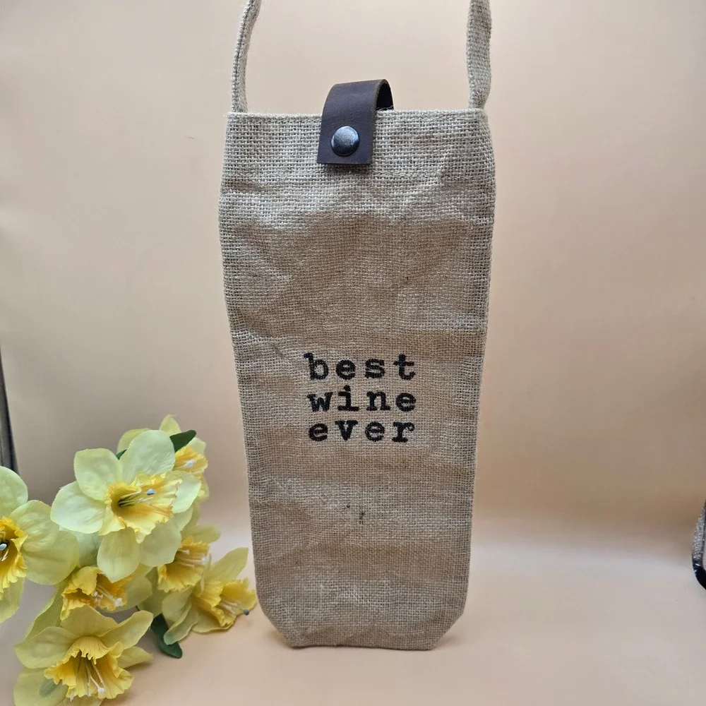 Wine Lovers Gift Set  Book Towels Burlap Bag Woozie Sleeve Wine Decor‎ 6 Pc